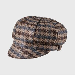 MJM Since 1829 Italian Virgin Wool Houndstooth Newsboy Cap